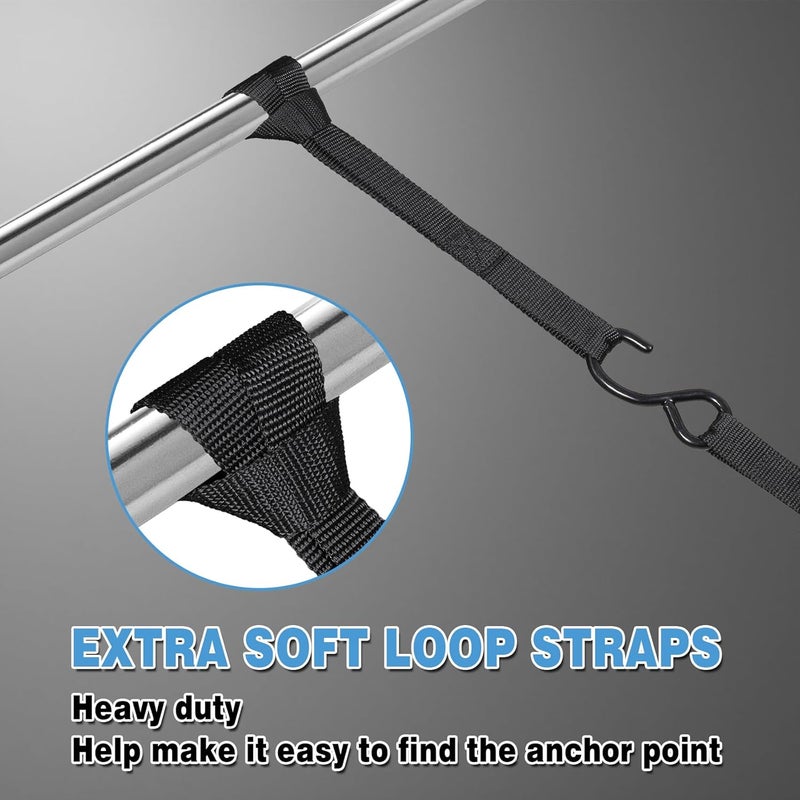 EXVITAL Tie Down Straps with Hook Cam Buckle Straps 1" x 8’ 1200lbs Break Strenght with Extra Soft Loops for Motorcycle, Kayak, ATVs, Dirt Bike, Truck, Car Black 2 Pack - Image 3
